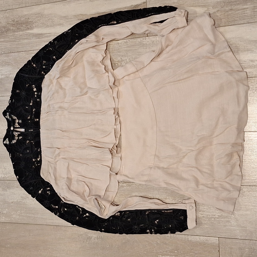 Free People Black and Cream Lace Blouse And Matching Skirt Size 4 - Picture 4 of 4